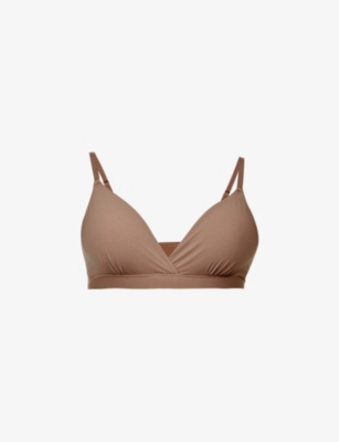 Skims Fits Everybody High-neck Stretch-woven Body In Umber