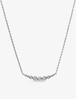 Carat London Womens Silver Carissa Sterling-silver And Cubic Zirconia Necklace