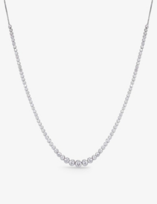 Carat London Womens Silver Quentin Sterling-silver And Cubic Zirconia Necklace