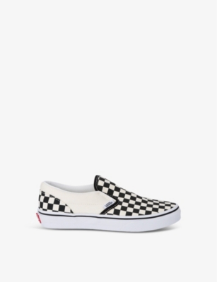 Shop Vans White Kids' Checkerboard Canvas Low-top Trainers 5-8 Years Eur 28 / 10 Uk