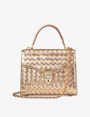 ASPINAL OF LONDON WOMENS ASPINAL OF LONDON MAYFAIR MEDIUM LEATHER TOP-HANDLE BAG 