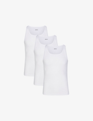 Skims 3-pack Rib Stretch Cotton Tanks In Chalk
