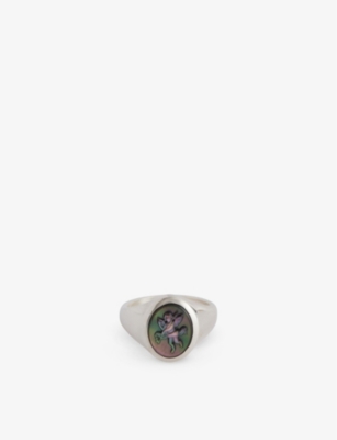 SERGE DENIMES MENS CHERUB CAMEO 925 STERLING-SILVER RING 