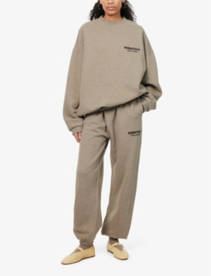 ESSENTIALS WOMENS HEATHER GRAY EMBOSSED-BRAND-PRINT TWO-SLIP-POCKETS COTTON-BLEND HOODY XXS 